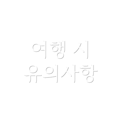 여행 시 유의사항