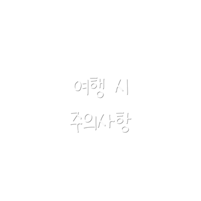여행 시 주의사항