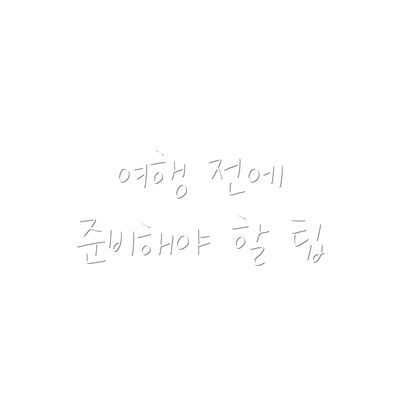여행 전에 준비해야 할 팁