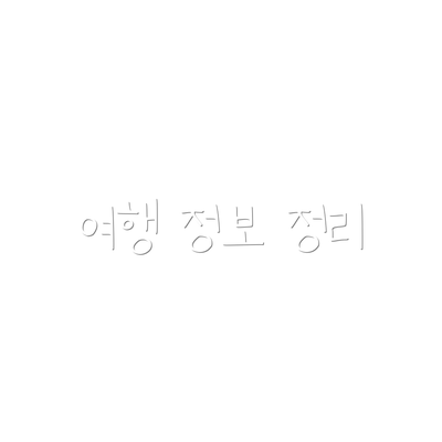 여행 정보 정리