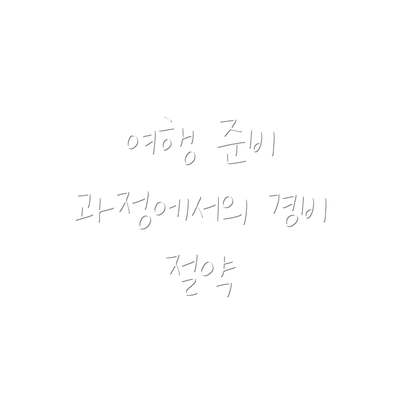 여행 준비 과정에서의 경비 절약