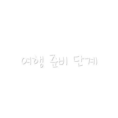 여행 준비 단계
