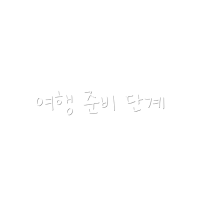 여행 준비 단계