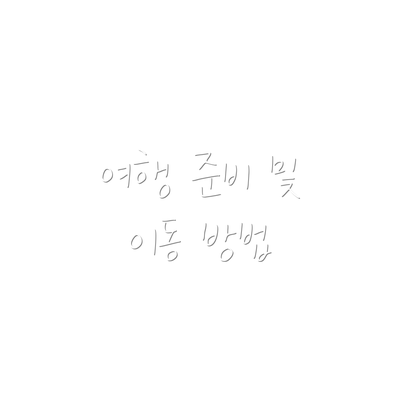 여행 준비 및 이동 방법
