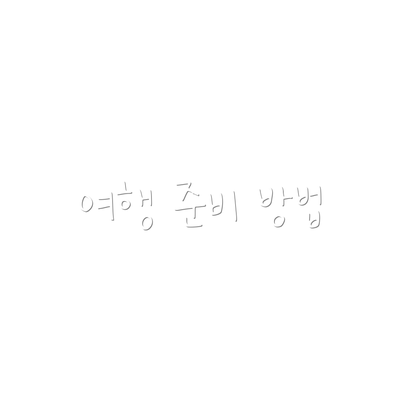 여행 준비 방법