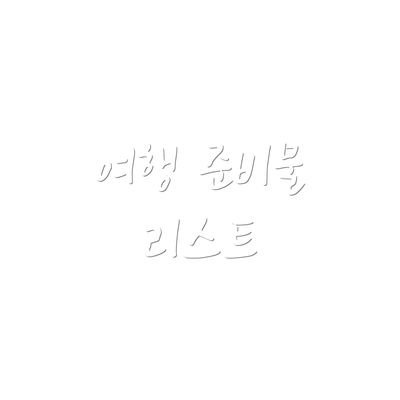 여행 준비물 리스트