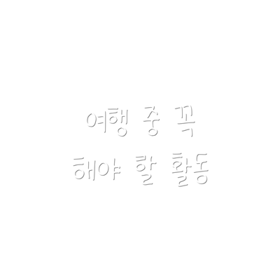 여행 중 꼭 해야 할 활동