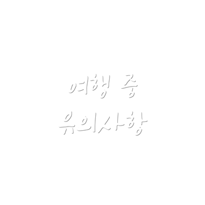 여행 중 유의사항