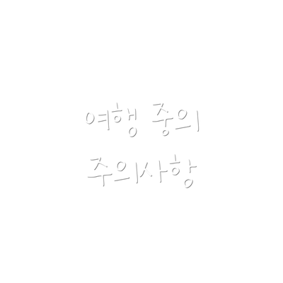 여행 중의 주의사항