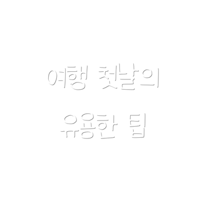 여행 첫날의 유용한 팁