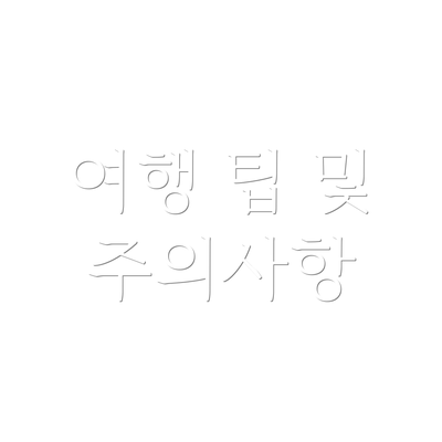 여행 팁 및 주의사항