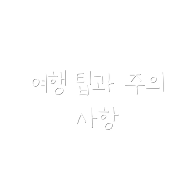 여행 팁과 주의 사항
