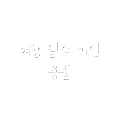 여행 필수 개인 용품