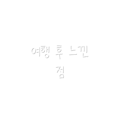 여행 후 느낀 점