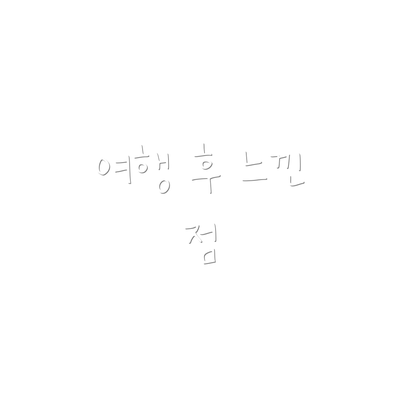 여행 후 느낀 점