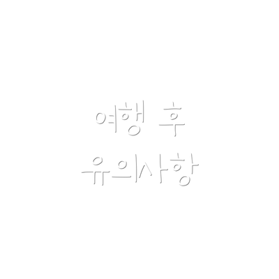 여행 후 유의사항