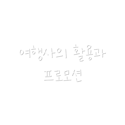 여행사의 활용과 프로모션