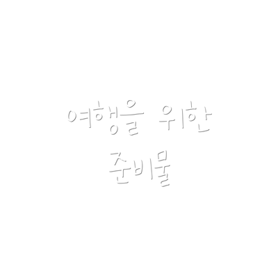 여행을 위한 준비물