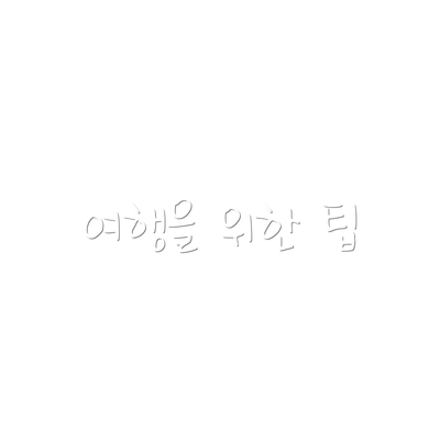 여행을 위한 팁
