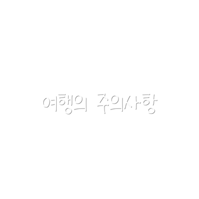여행의 주의사항