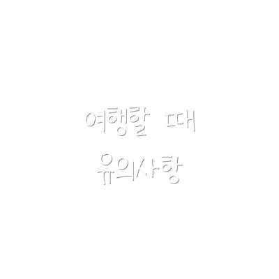 여행할 때 유의사항