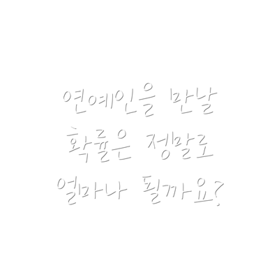 연예인을 만날 확률은 정말로 얼마나 될까요?
