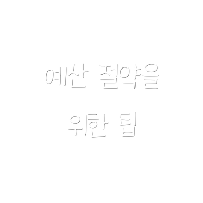 예산 절약을 위한 팁