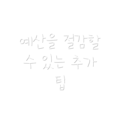 예산을 절감할 수 있는 추가 팁