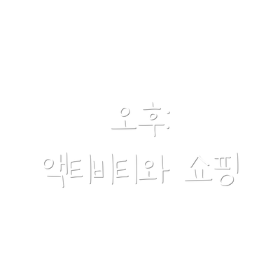 오후: 액티비티와 쇼핑