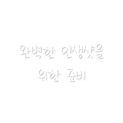 완벽한 인생샷을 위한 준비
