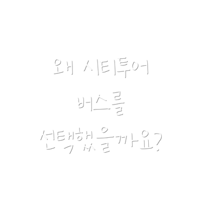 왜 시티투어 버스를 선택했을까요?