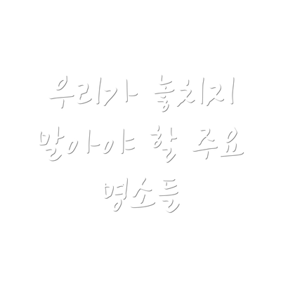 우리가 놓치지 말아야 할 주요 명소들