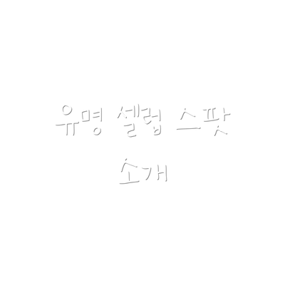 유명 셀럽 스팟 소개