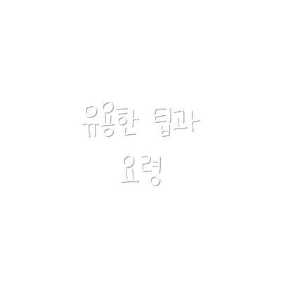 유용한 팁과 요령