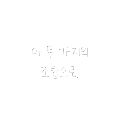 이 두 가지의 조합으로!