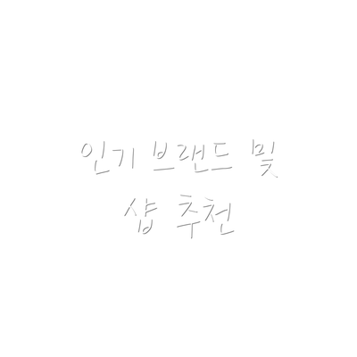 인기 브랜드 및 샵 추천
