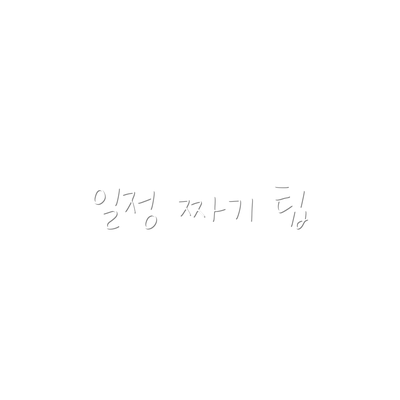 일정 짜기 팁