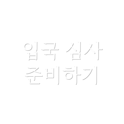 입국 심사 준비하기