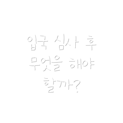 입국 심사 후 무엇을 해야 할까?