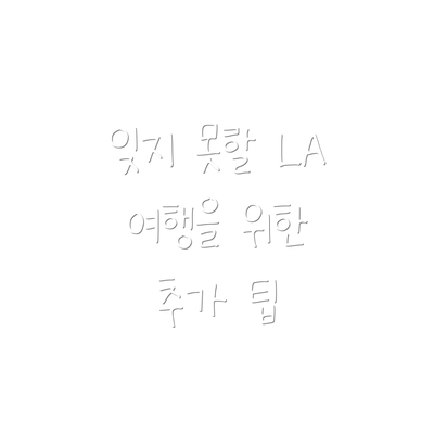잊지 못할 LA 여행을 위한 추가 팁