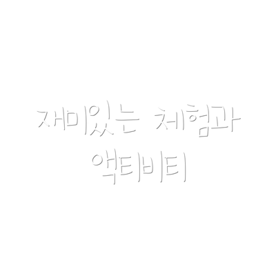 재미있는 체험과 액티비티