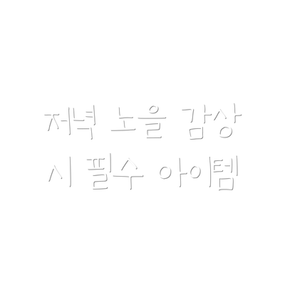 저녁 노을 감상 시 필수 아이템