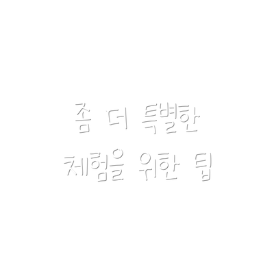 좀 더 특별한 체험을 위한 팁