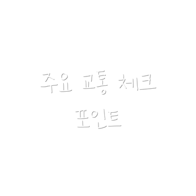 주요 교통 체크 포인트