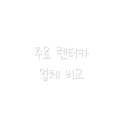 주요 렌터카 업체 비교