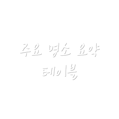 주요 명소 요약 테이블