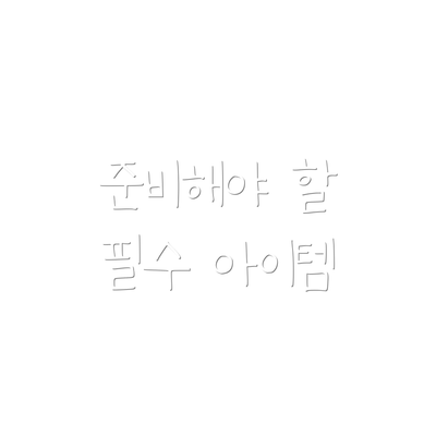 준비해야 할 필수 아이템