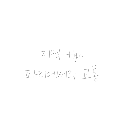 지역 tip: 파리에서의 교통