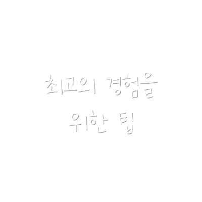 최고의 경험을 위한 팁