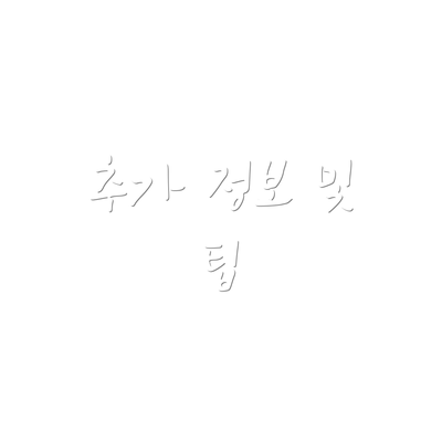 추가 정보 및 팁